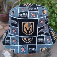 Las Vegas Raiders / Golden Knights Bucket Hat, Handmade, Reversible, Sizes up to 4XL, Cotton, fishing hat, ponytail option, sun hat, floppy hat