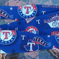 3” wide Texas Rangers headband, handmade, self tie, pin up style, scarf, retro style, bandana, rockabilly, baseball