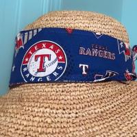 3” wide Texas Rangers headband, handmade, self tie, pin up style, scarf, retro style, bandana, rockabilly, baseball