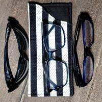 Referee Stripes Eyeglass Sleeve, Referee Appreciation Gift, Glasses Pouch, Black and White Sunglasses Case
