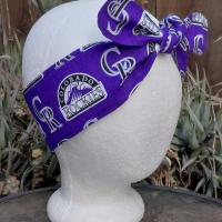 3” Wide Colorado Rockies Headband, handmade, hair wrap, hair tie, head wrap, pin up style, bandana, retro style