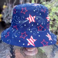 Patriotic Stars Bucket Hat, Navy Blue, Unisex Sizes up to 4XL, floppy hat, fishing hat, sun hat, beach hat, patriotic hat, July 4th