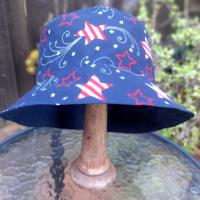 Patriotic Stars Bucket Hat, Navy Blue, Unisex Sizes up to 4XL, floppy hat, fishing hat, sun hat, beach hat, patriotic hat, July 4th