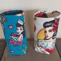 Sailor Tattoo Eyeglasses Holder, Glasses Stand, Glasses Holder, Weighted Stand-up Glasses Pouch, Pinup Style Rockabilly Gift