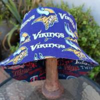 Minnesota Vikings / Twins Bucket Hat, Handmade, Reversible, Sizes up to 4XL, summer hat, fishing hat, sun hat, floppy hat, ponytail hat