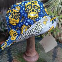 University of Michigan Sugar Skulls Bucket Hat, Handmade, Reversible, Size MEDIUM, summer hat, fishing hat, floppy hat