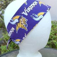 3” wide Minnesota Vikings hair tie, headband, pin up, self tie, scarf, retro style, rockabilly, handmade