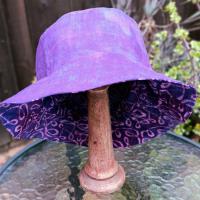 Purple Batik Bucket Hat, Reversible, cotton, summer hat, fishing hat, sun hat, floppy hat