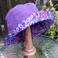 Purple Batik Bucket Hat, Reversible, cotton, summer hat, fishing hat, sun hat, floppy hat