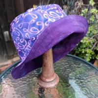 Purple Batik Bucket Hat, Reversible, cotton, summer hat, fishing hat, sun hat, floppy hat