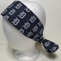 3” Wide Old English D headband, hair wrap, pin up, hair tie, scarf, bandana, retro, rockabilly, Gift for Detroit Tigers fan