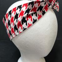 3” Wide Rockabilly headbands, hair wrap, pin up, scarf, hair tie, retro, diner music cars jukebox checks, red black white aqua