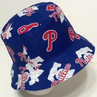 Philadelphia Phillies Bucket Hat, Maroon Throwback, Reversible, Size LARGE, handmade, ponytail hat, floppy hat, fishing hat, summer hat