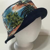 Tropical Theme Bucket Hat, Palm Trees, Sizes up to 4XL, floppy hat, fishing hat, sun hat, casual hat, beach hat, Hawaiian resort cruise vacation hat