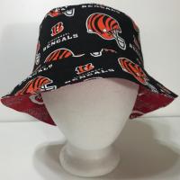 Cincinnati Reds / Bengals Bucket Hat, Handmade, Reversible, Unisex Sizes up to 4XL, Cotton, summer hat, fishing hat, ponytail sun hat, floppy hat