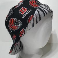 Cincinnati Bengals Bucket Hat, Handmade, Reversible to Tiger Stripes, Sizes up to 4XL, fishing hat, sun hat, summer hat, floppy hat