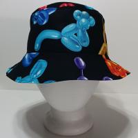 Balloon Animals Bucket Hat, Reversible, Sizes up to 4XL, cotton, clowning hat, fishing hat, sun hat, floppy hat, festival hat, party hat