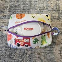 Boxy Zipper Diaper Pouch, Wipes Pouch, Diaper Bag Organizer, Bilingual Gift Spanish and English, Baby Shower Gift