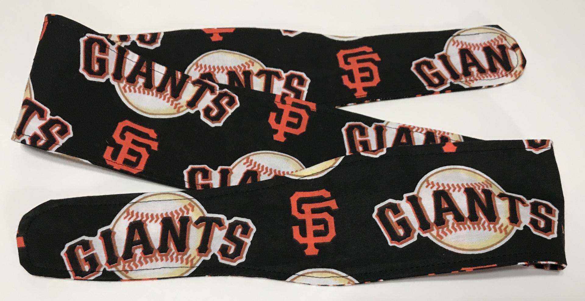 3” wide San Francisco Giants headband, handmade, hair wrap, hair tie, pin up style, self tie, scarf, retro style, rockabilly