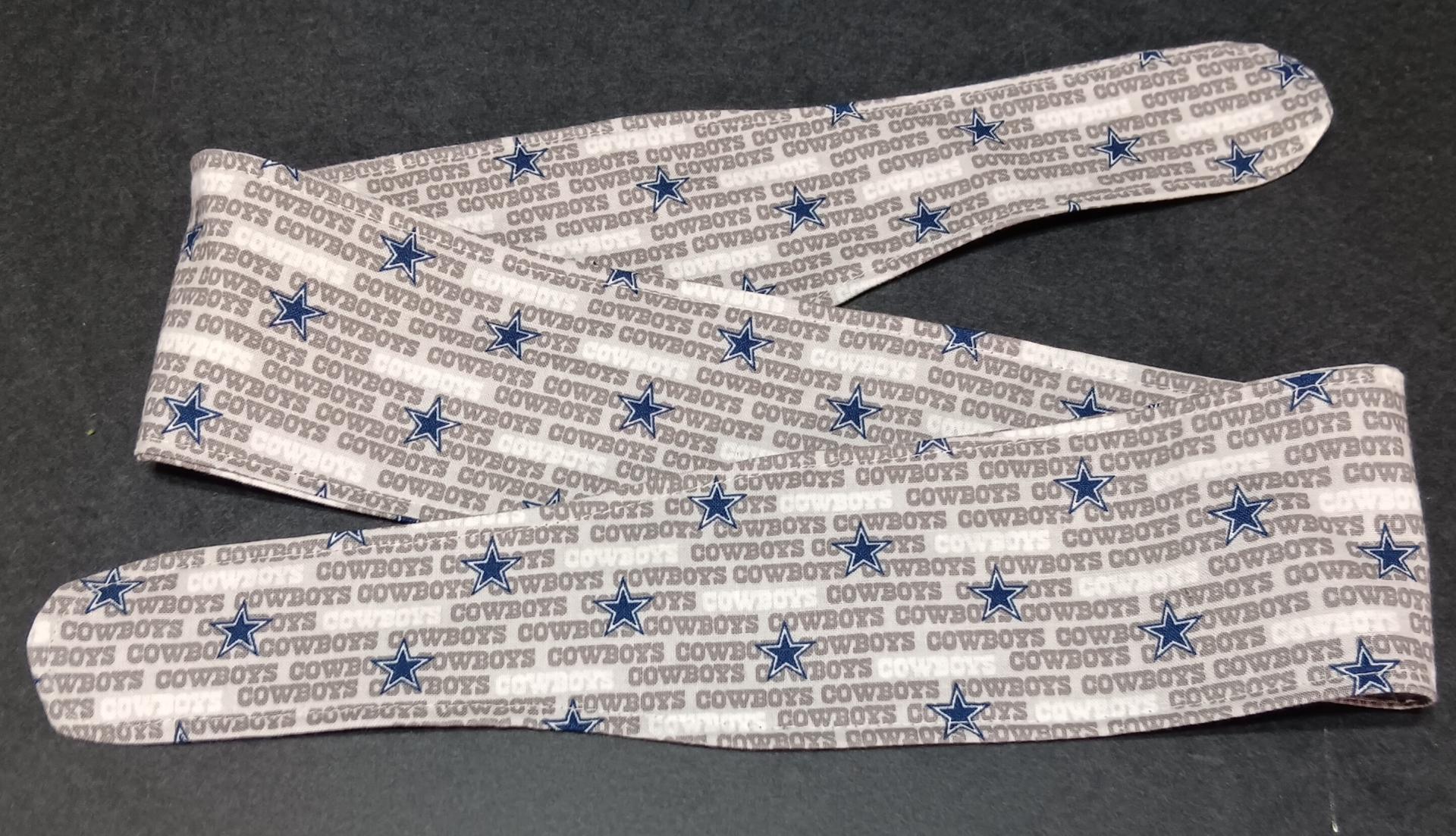 3” wide Dallas Cowboys Headband, handmade, self tie, pin up style, scarf, retro style, bandana, rockabilly style