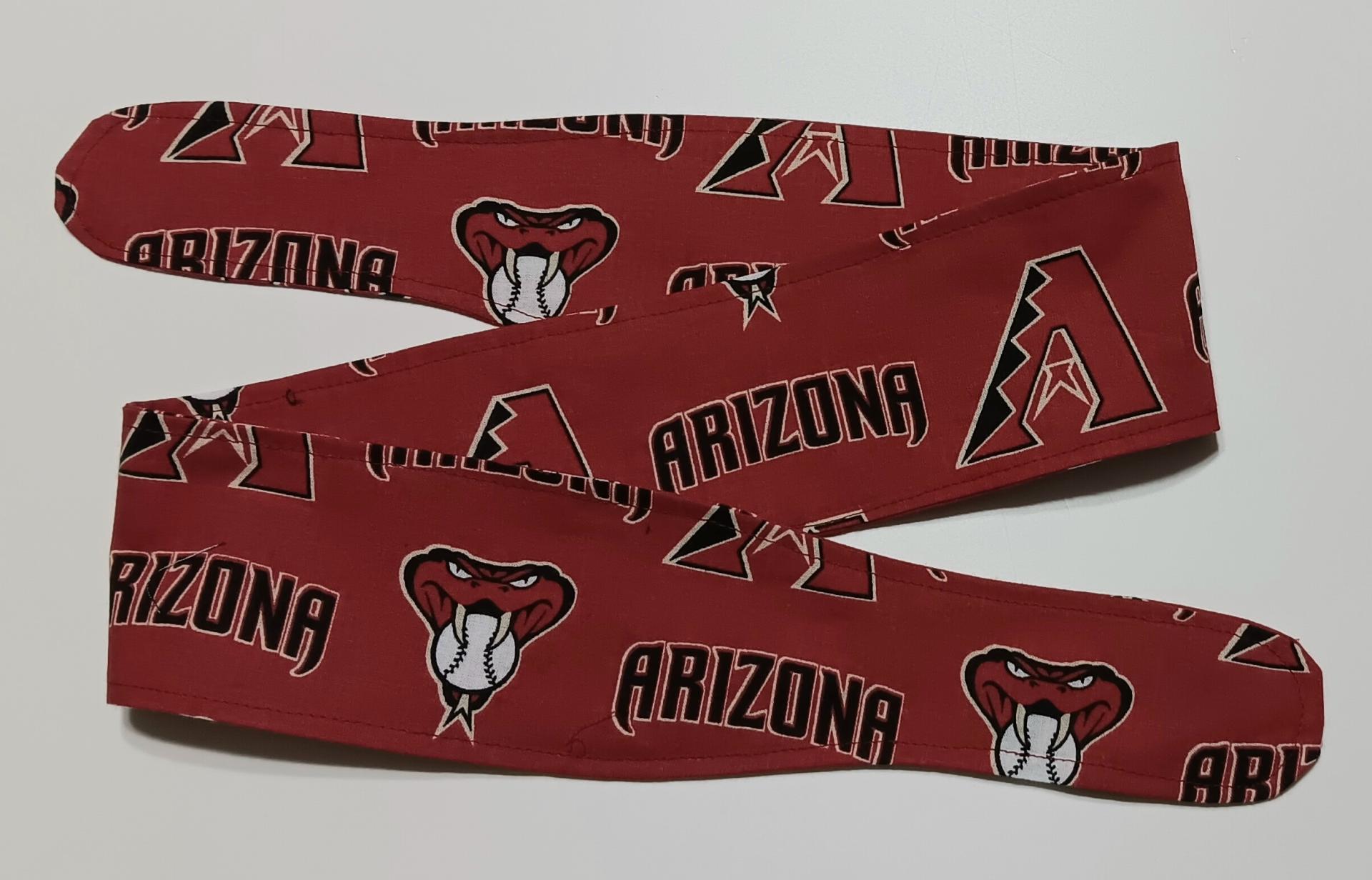 3” Wide Arizona Diamondbacks headband, Sedona red. handmade, hair tie, scarf, pin up style, hair wrap, retro, rockabilly, scarf, baseball