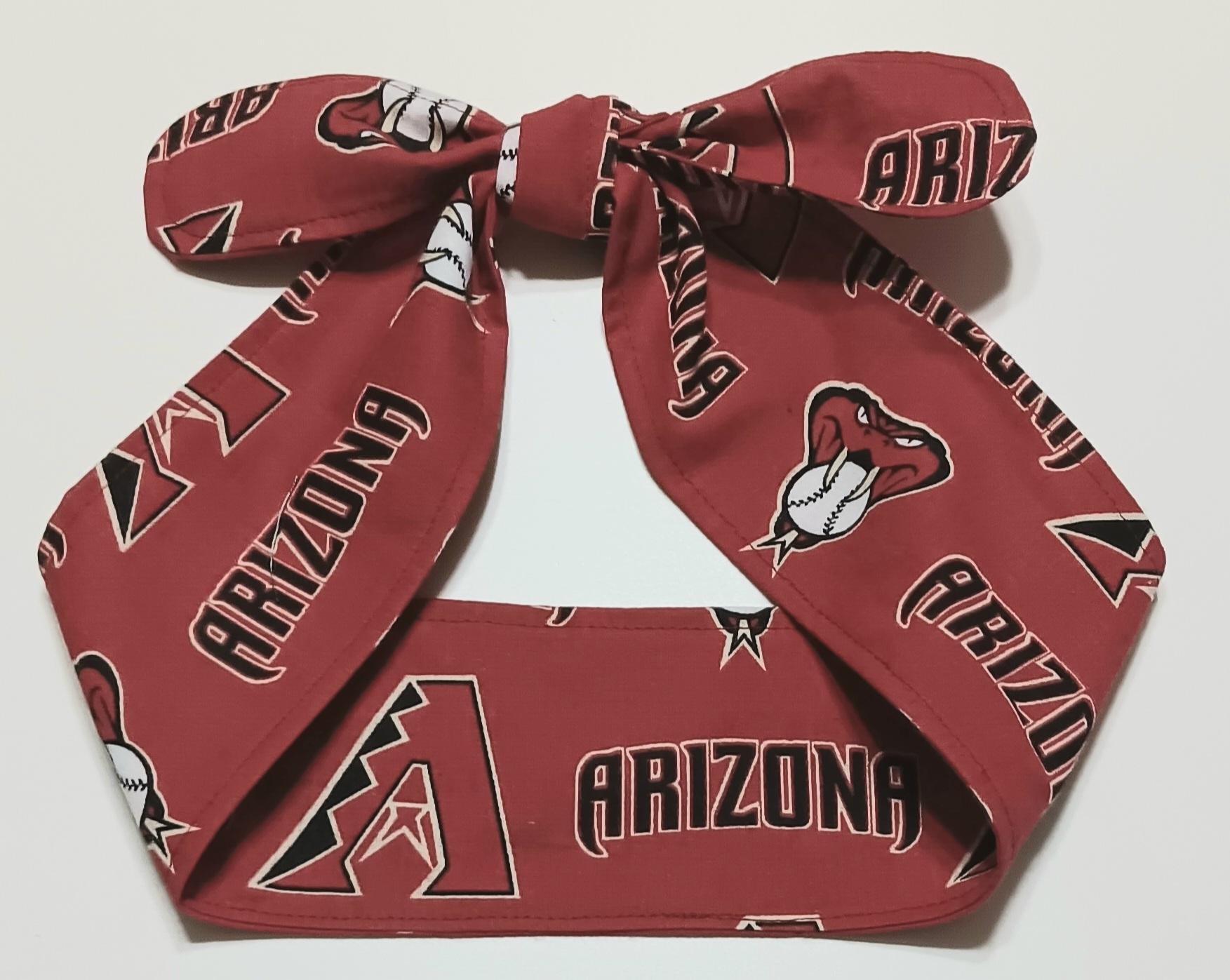 3” Wide Arizona Diamondbacks headband, Sedona red. handmade, hair tie, scarf, pin up style, hair wrap, retro, rockabilly, scarf, baseball