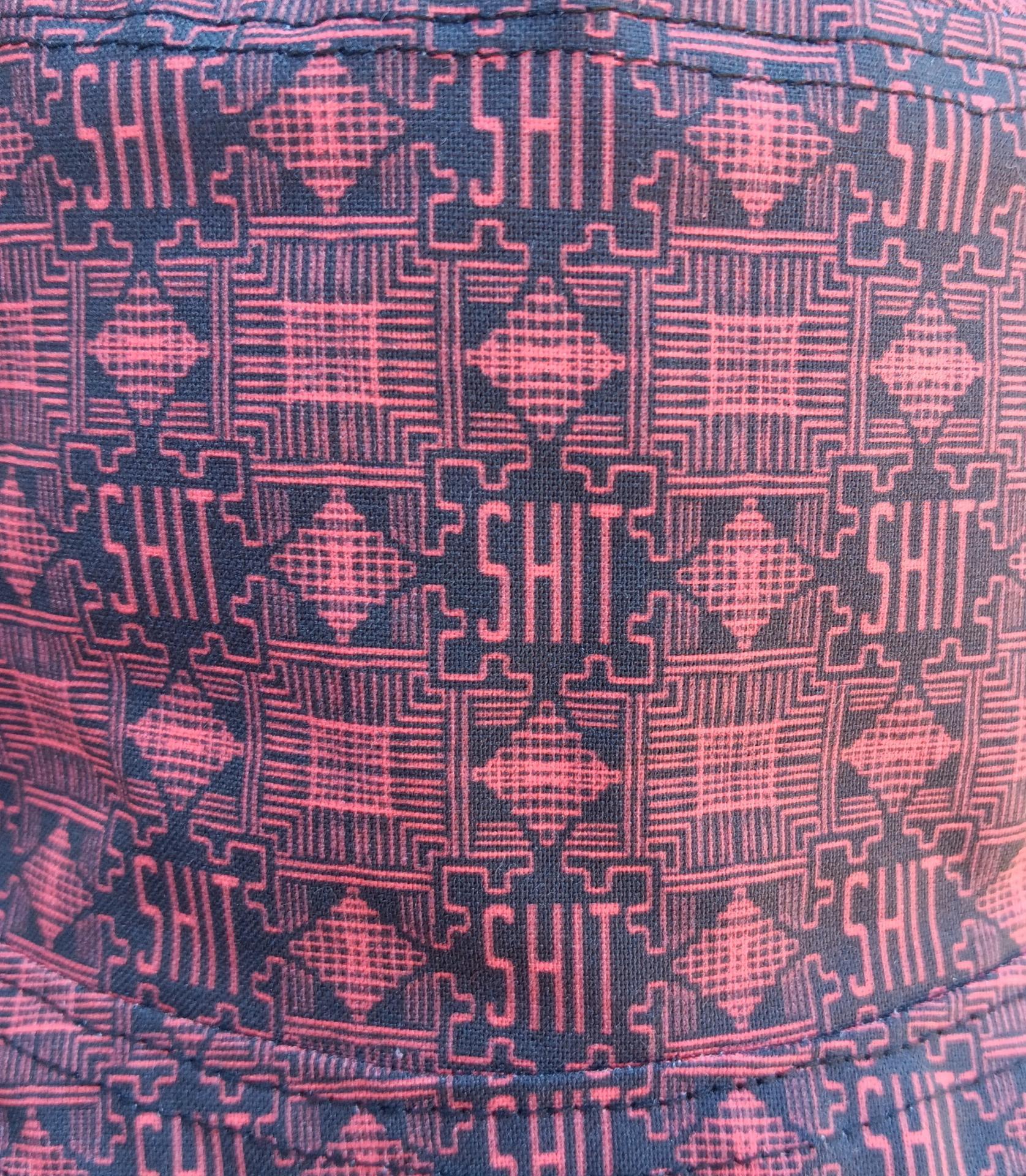 Geometic "SH*T" Print Bucket Hat, Reversible to Black, S-XXL, summer hat, sun hat, floppy hat, funny sassy gift for friend, adult gift