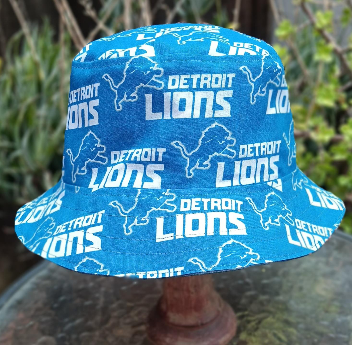 Detroit Lions / Tigers Bucket Hat, Reversible, Sizes up to 4XL, handmade, summer hat, fishing hat, sun hat, floppy hat, ponytail hat
