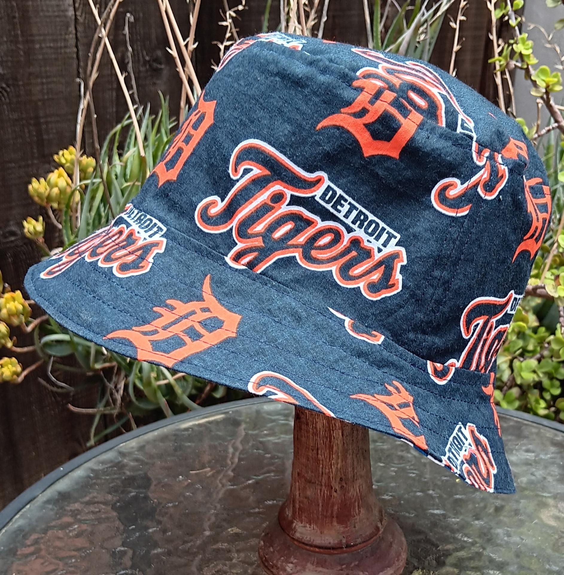 Detroit Lions / Tigers Bucket Hat, Reversible, Sizes up to 4XL, handmade, summer hat, fishing hat, sun hat, floppy hat, ponytail hat