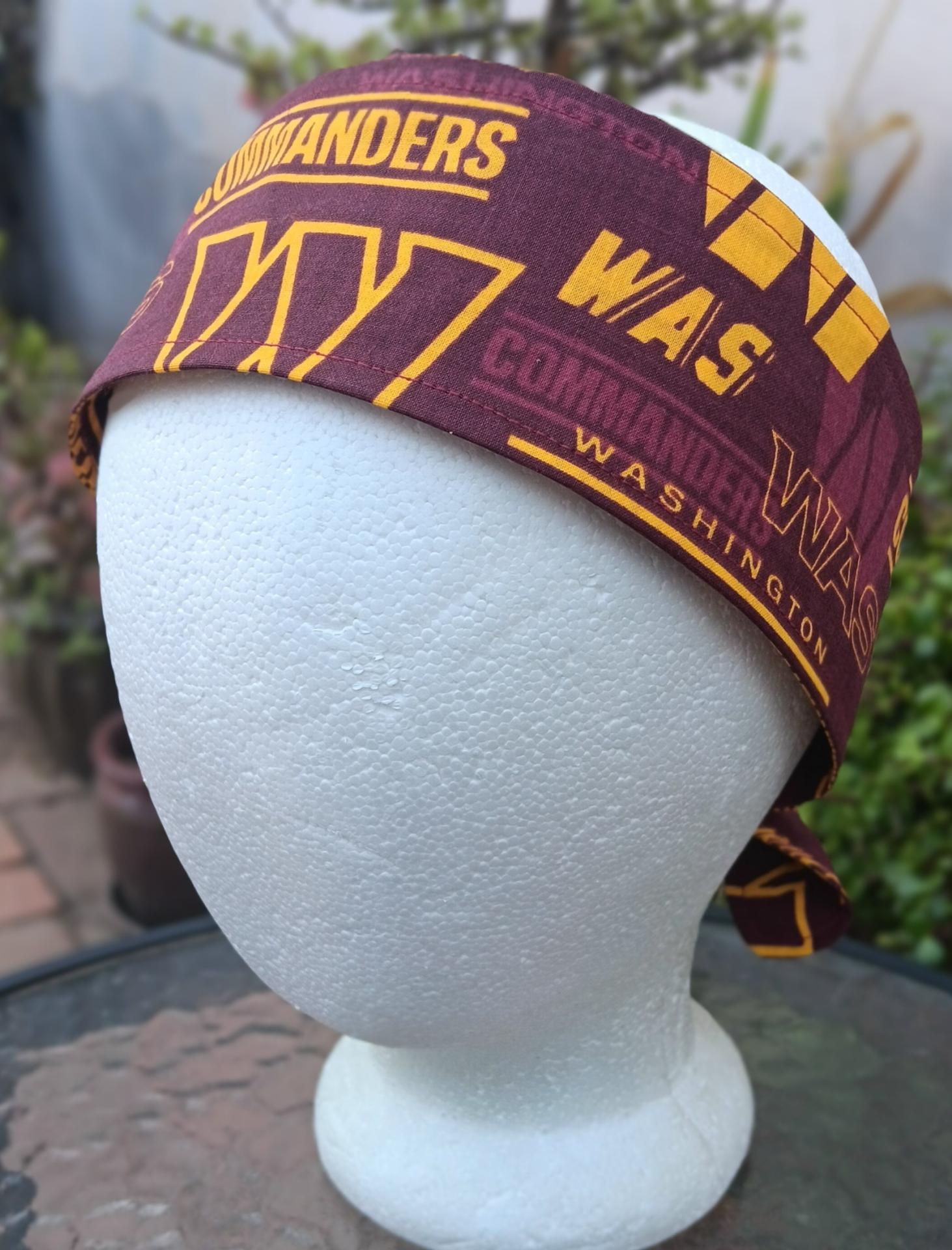 3” wide Washington Commanders headband, handmade, self tie, pin up style, scarf, retro style, bandana, rockabilly, football