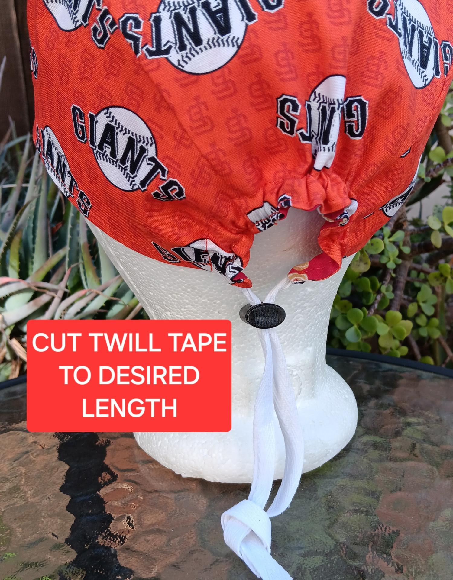 Toggle Cord Lock Reversible SF 49ers & Giants scrub cap, adjustable, for nurse, dentist, technician, food service, handmade