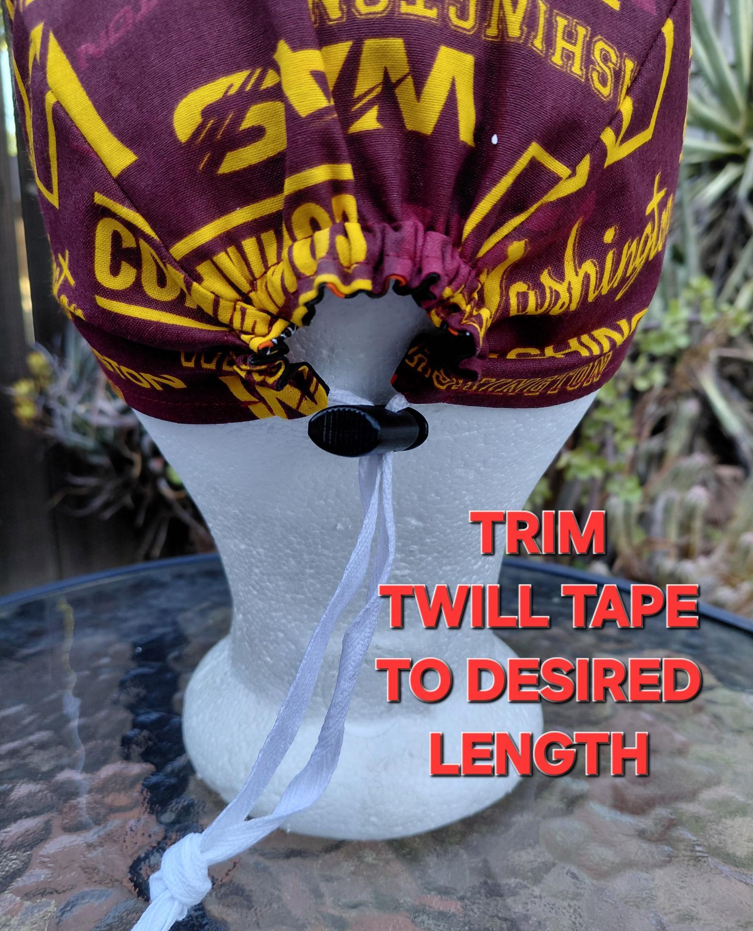 Toggle Cord Lock Reversible Washington Commanders / Nationals scrub cap, handmade, adjustable, for nurse, dentist, technician, food service