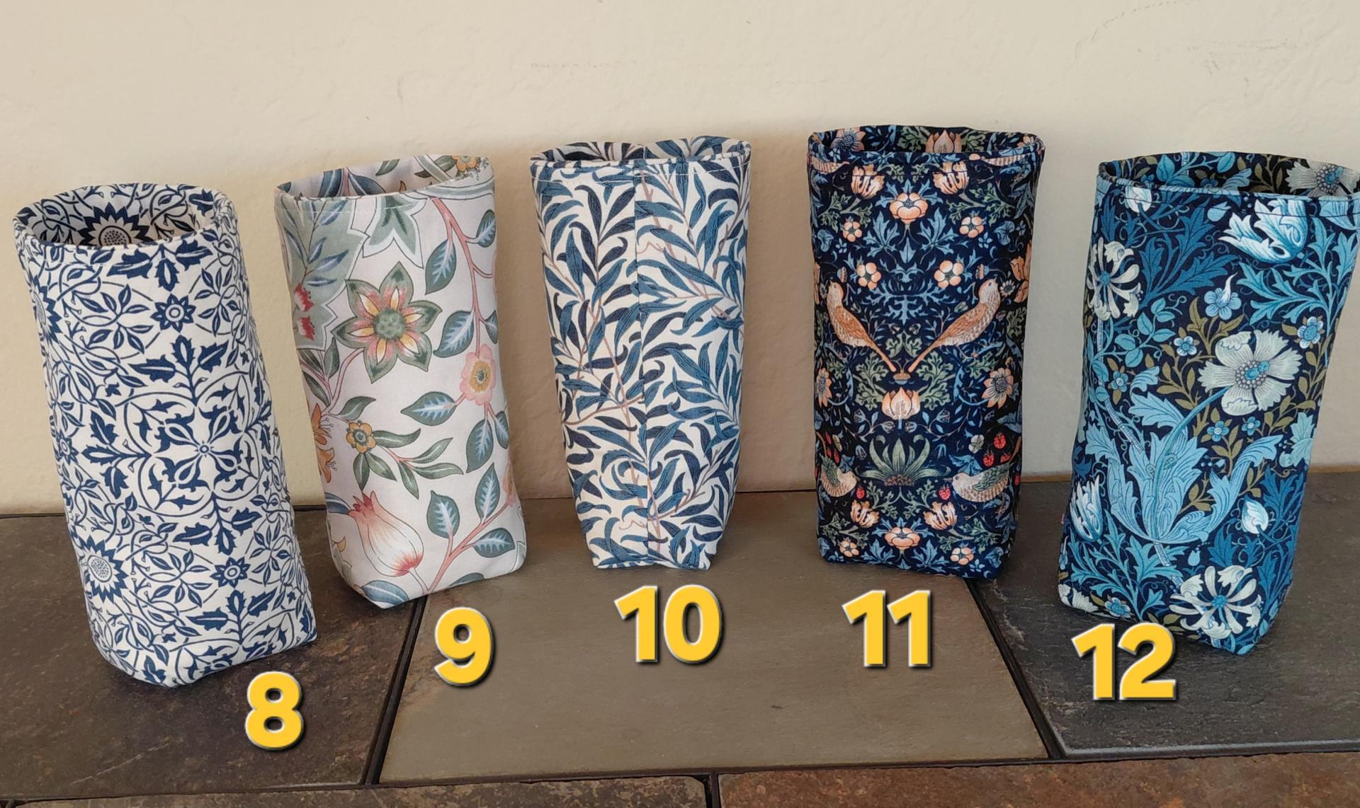 William Morris Upright Eyeglasses Holder, Reading Glasses Stand, Eyeglasses Cup, Weighted Fabric Eyeglass Keeper, Floral, May Morris, John Henry Deale