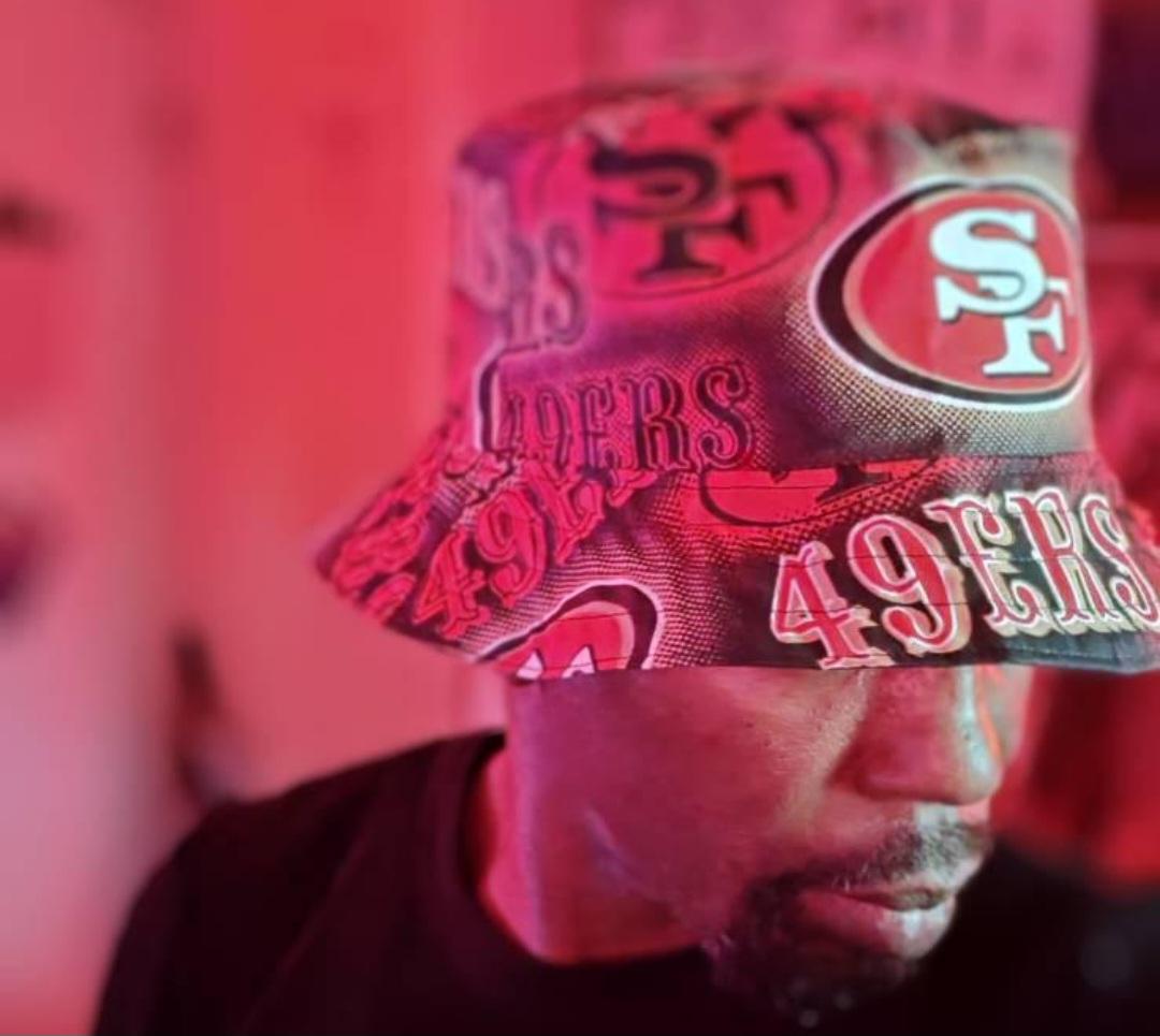 San Francisco 49ers Bucket Hat, Handmade, Reversible, Large Logos, Unisex Sizes up to 4XL, summer fishing hat, sun hat, floppy hat, ponytail hat, adults or older children