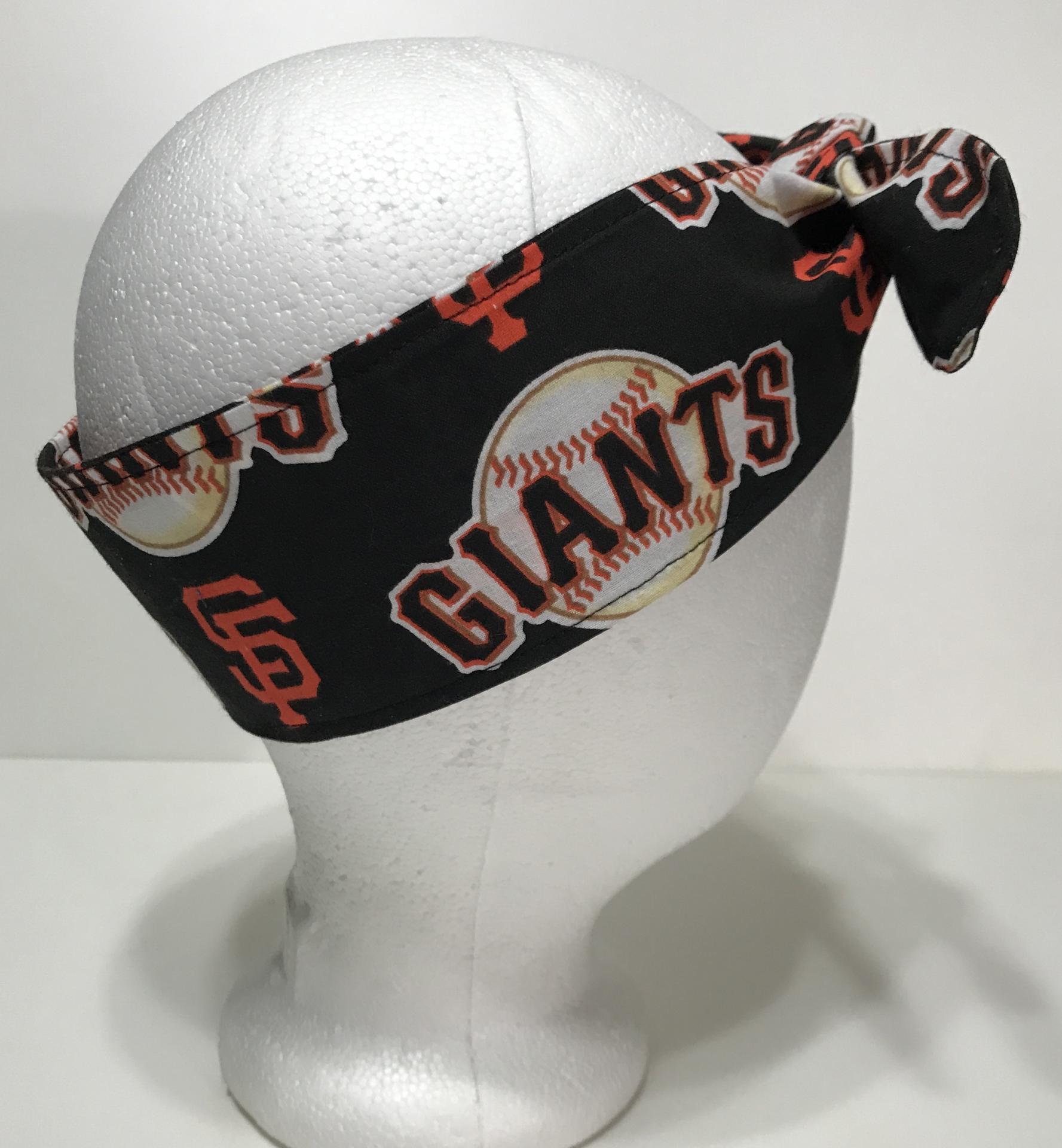 3” wide San Francisco Giants headband, handmade, hair wrap, hair tie, pin up style, self tie, scarf, retro style, rockabilly