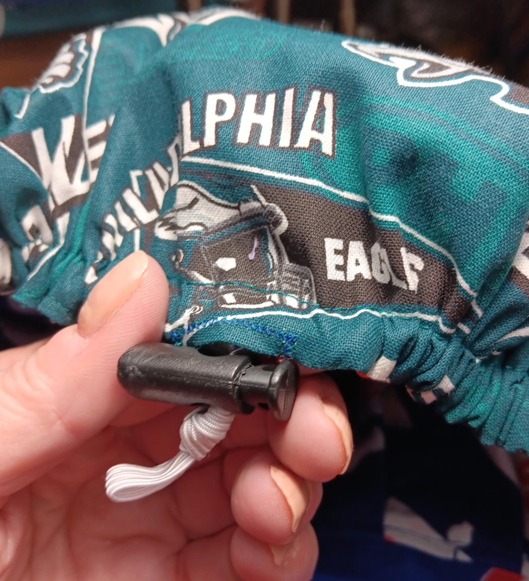 Bouffant Reversible Philadelphia Eagles / Flyers Scrub Cap, handmade, adjustable, nurse, technician, doctor, food service