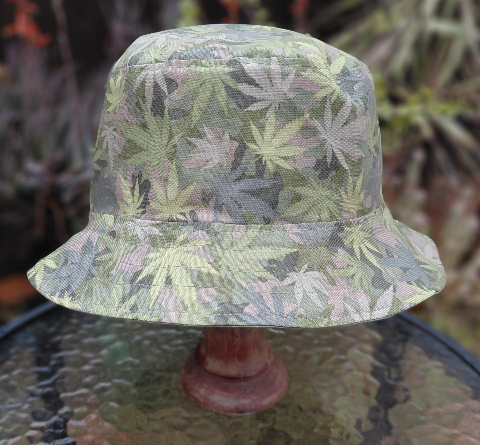 Cannabis Leaves Bucket Hat, Camouflage, Reversible, Sizes up to 4XL, floppy hat, fishing hat, sun hat, beach hat, festival hat