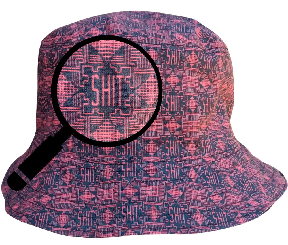 Geometic "SH*T" Print Bucket Hat, Reversible to Black, S-XXL, summer hat, sun hat, floppy hat, funny sassy gift for friend, adult gift