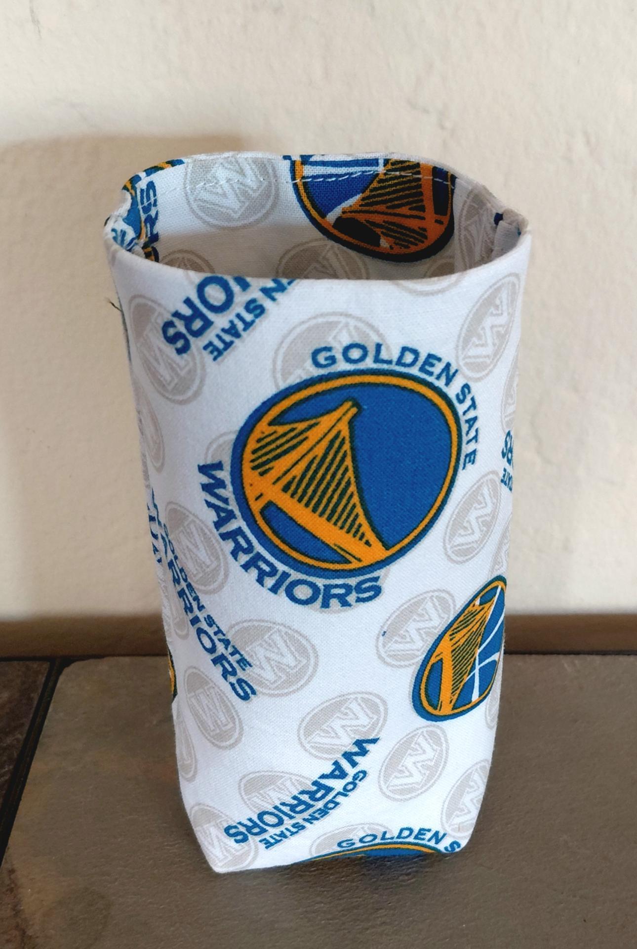 Golden State Warriors Upright Eyeglasses Holder, Handmade, Standing Weighted Glasses Case, Fabric Glasses Stand, GSW Gift
