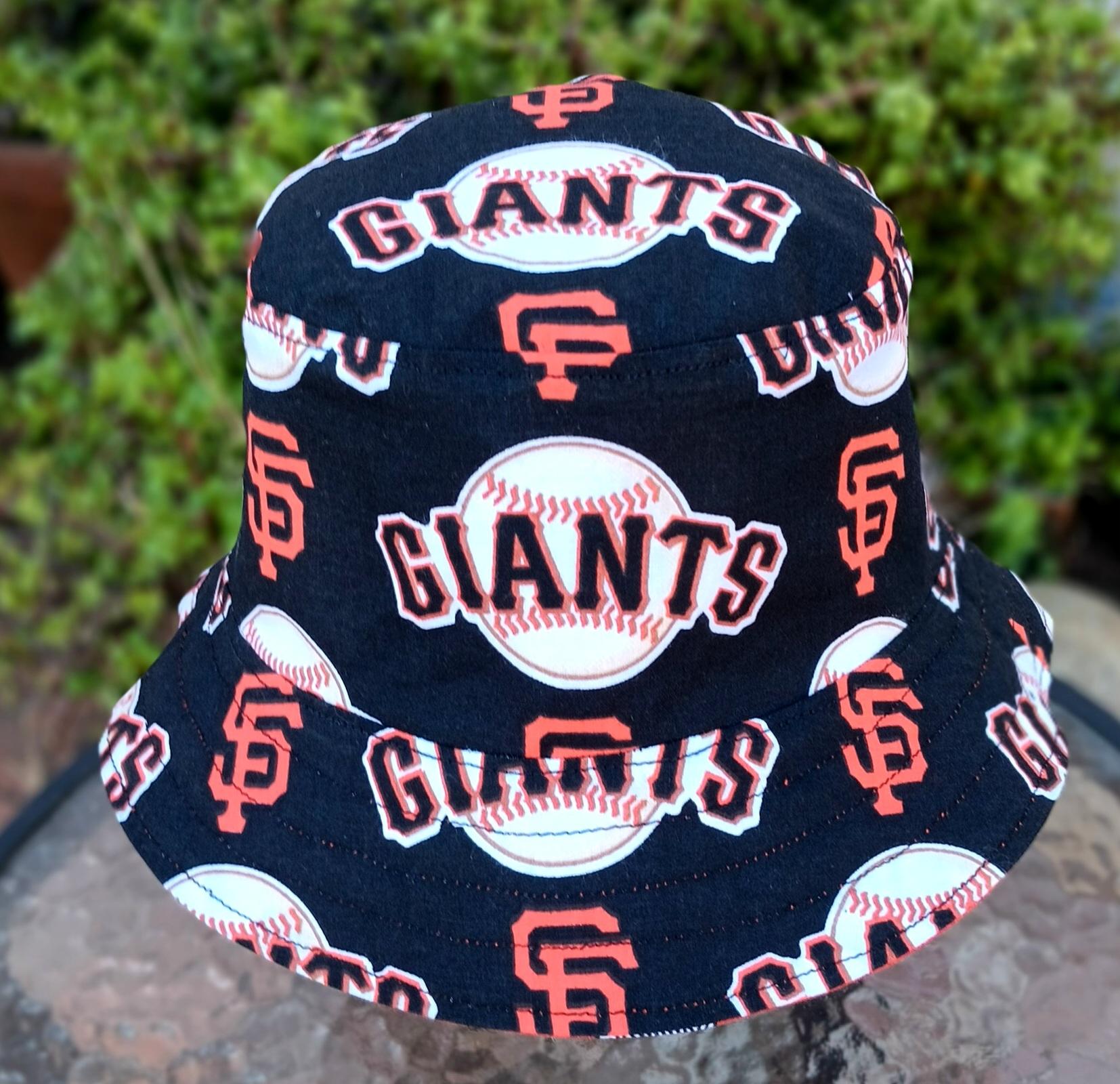 San Francisco Giants Bucket Hat, Handmade, Reversible, Sizes up to 4XL, fishing hat, sun hat, ponytail hat, floppy hat, orange & black, baseball