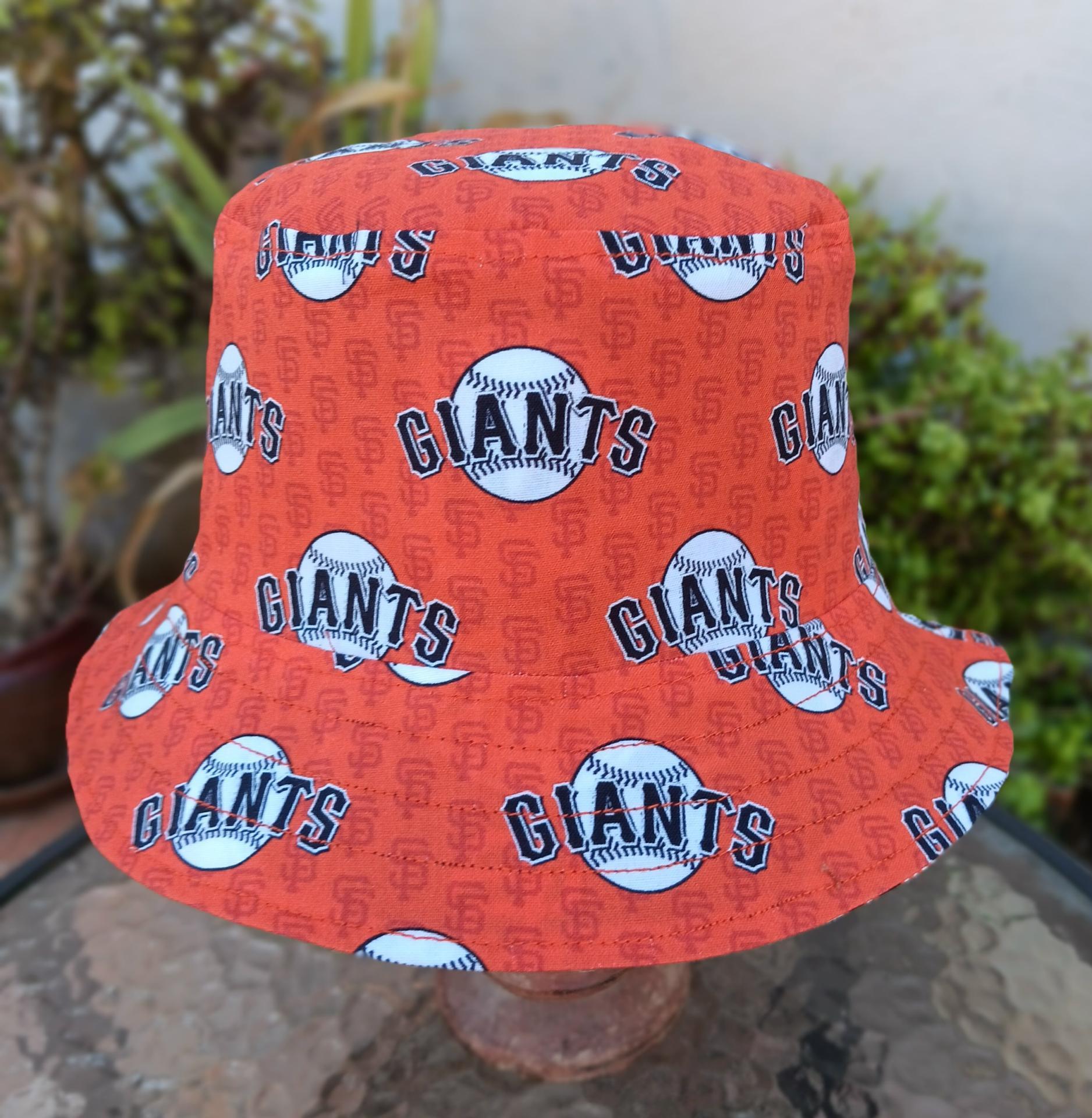 San Francisco Giants Bucket Hat, Handmade, Reversible, Sizes up to 4XL, fishing hat, sun hat, ponytail hat, floppy hat, orange & black, baseball