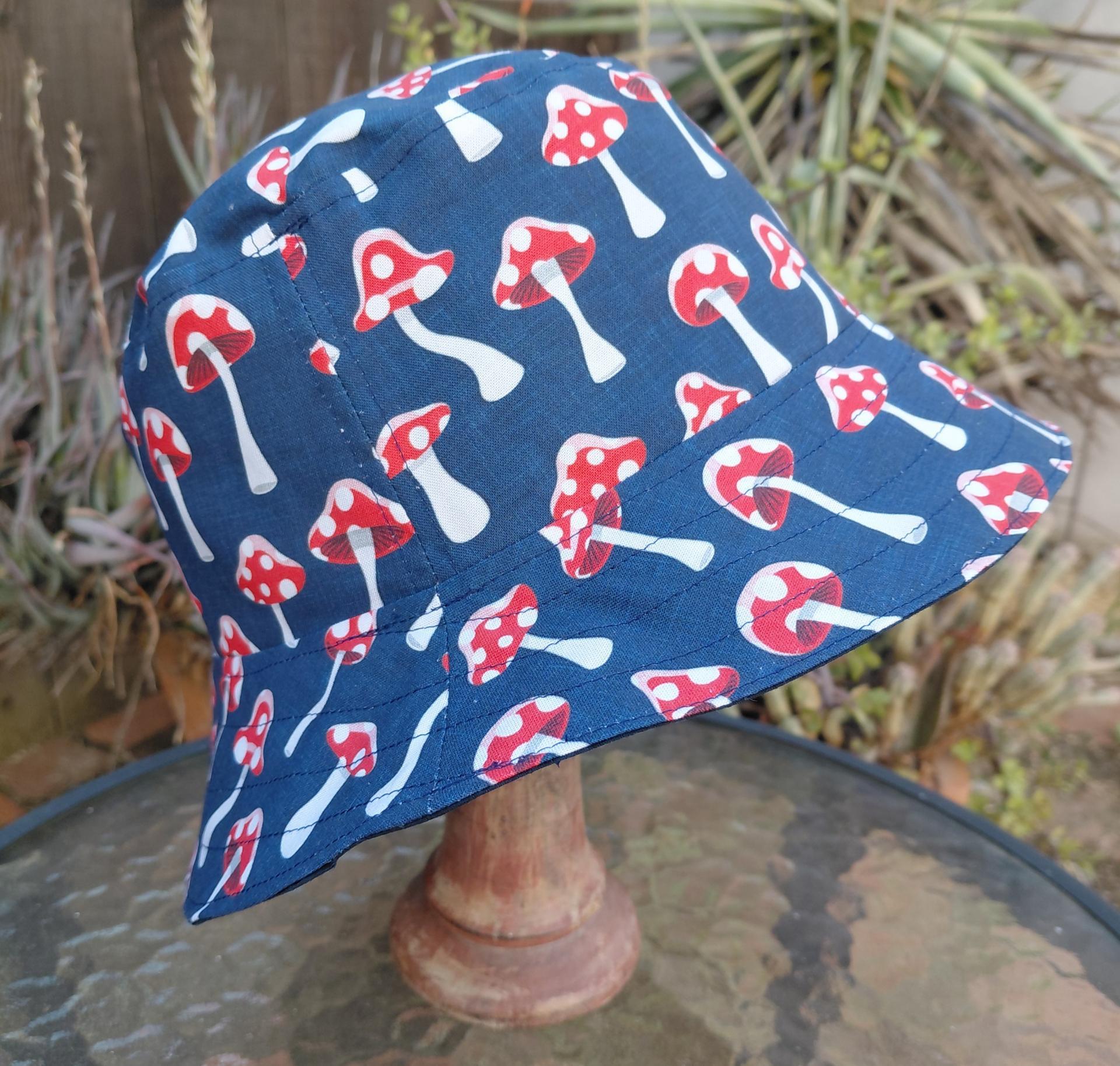 Mushrooms Bucket Hat, Red and White Mushroom Hat, Sizes up to 4XL, floppy hat, fishing hat, sun hat, beach hat, cottagecore, woodland style, festival hat