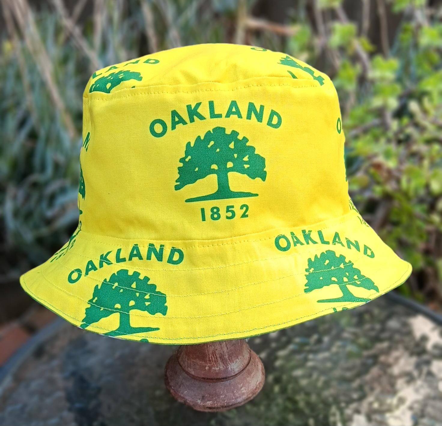 Oakland Flag Bucket Hat, Sizes up to 4XL, CIty of Oakland 1852 Tree flag, reversible, fishing hat, sun hat, floppy hat, adults or older children
