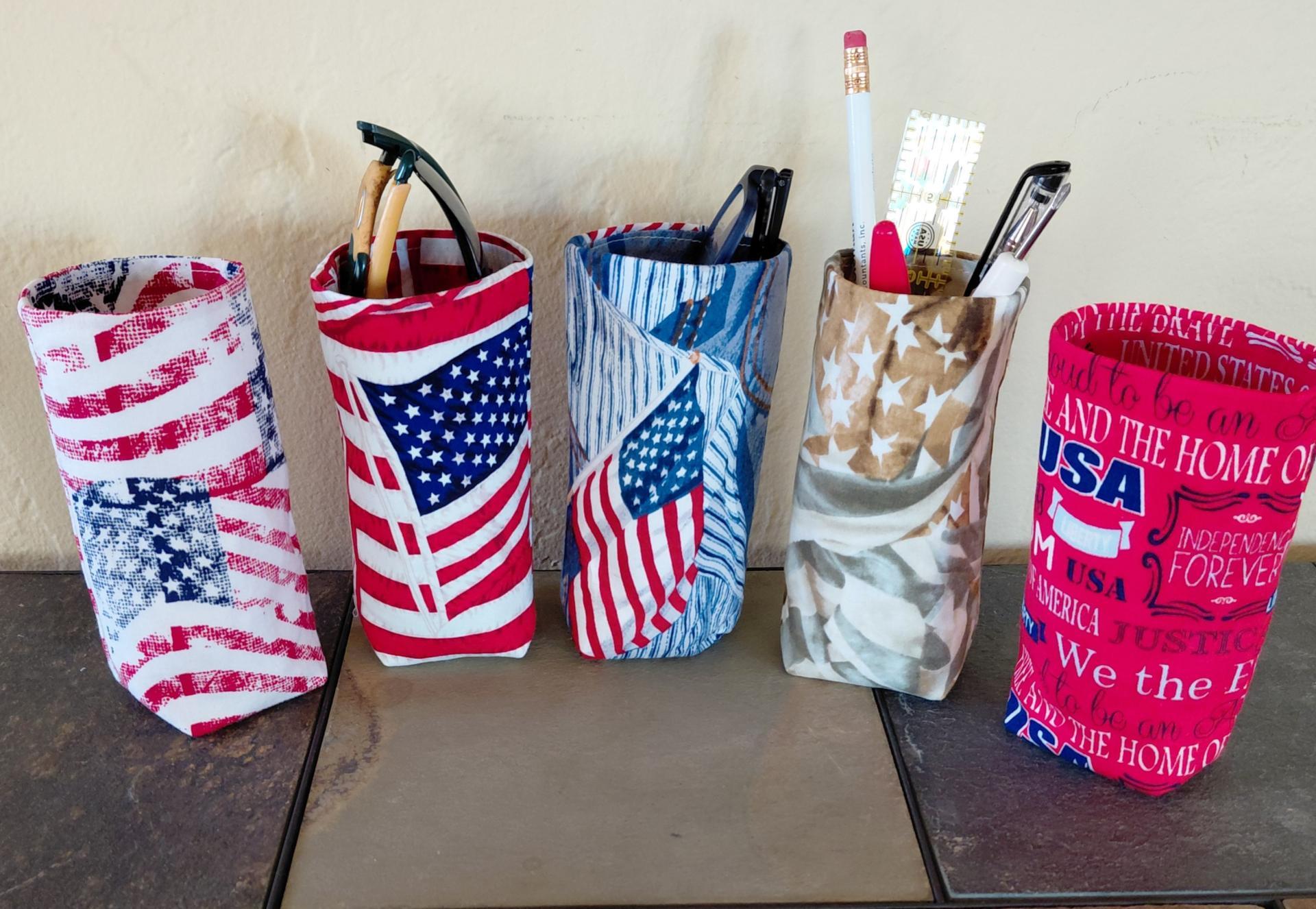 Patriotic Eyeglasses Holder, USA Glasses Stand, July 4th Glasses Holder, Weighted Stand-up Glasses Pouch, Americana, Teachers Gift, Military Gift