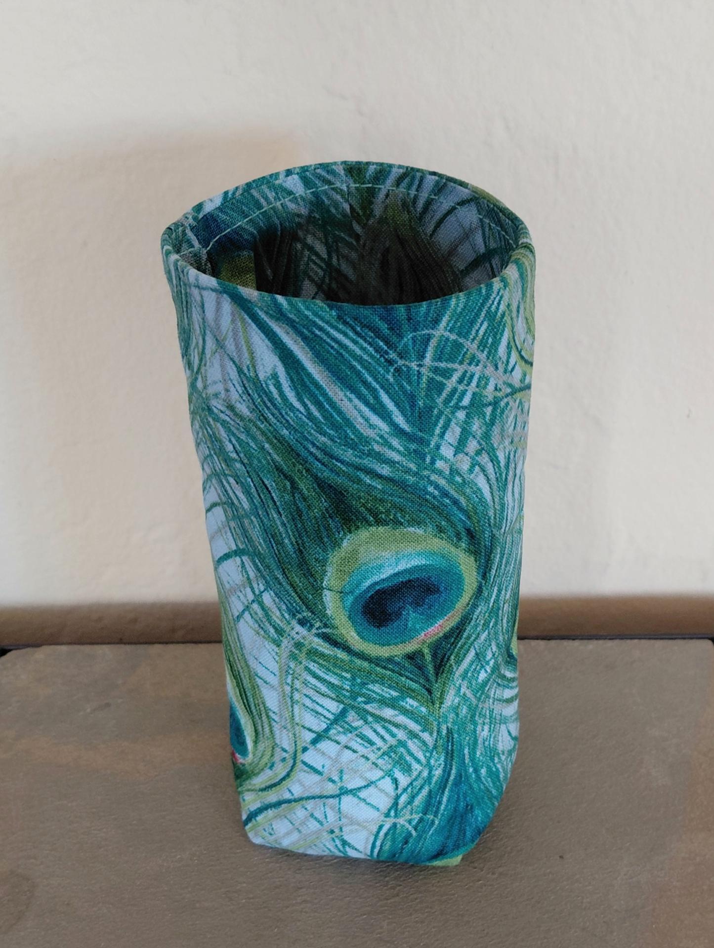 Peacock Print Eyeglasses Holder, Glasses Stand, Glasses Holder, Mom Gift, Weighted Stand-up Glasses Pouch, Peacock Lover Gift