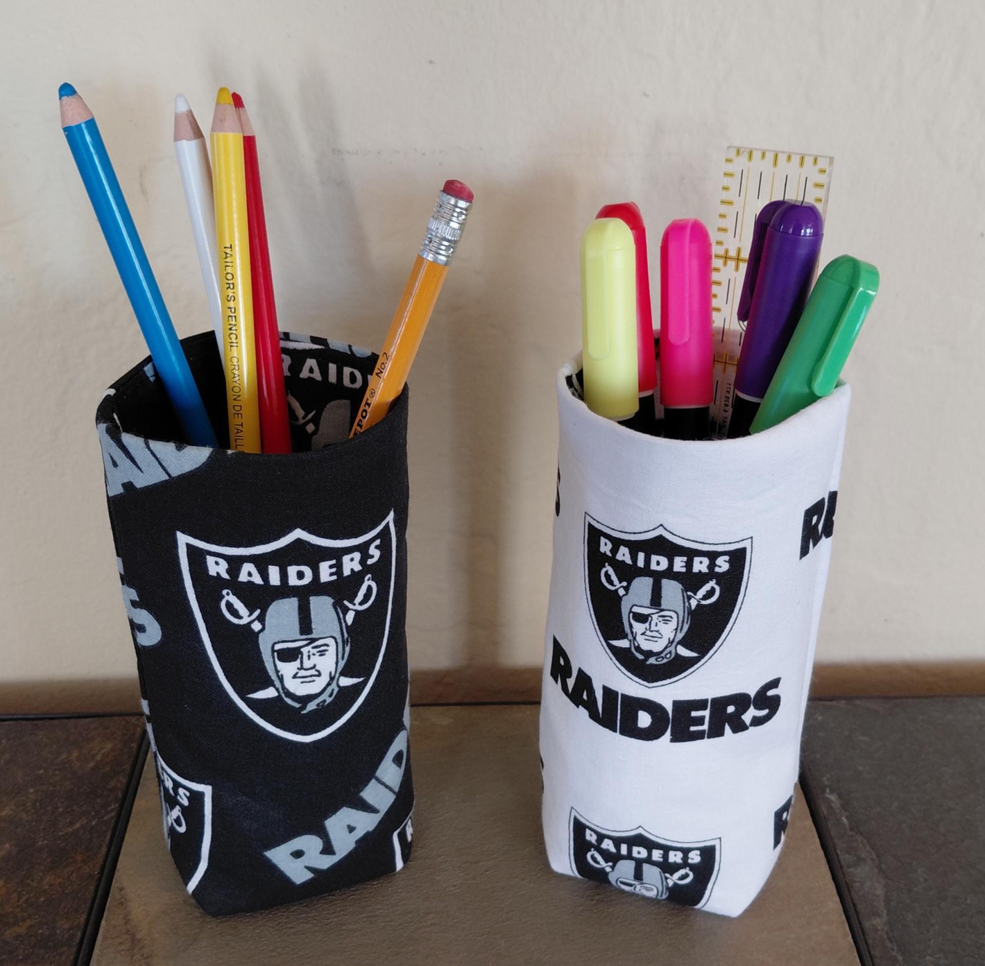 Raiders Upright Eyeglasses Holder, Handmade, Weighted Glasses Case, Glasses Stand, Eyeglasses Cup, Gift for Raiders fan, football