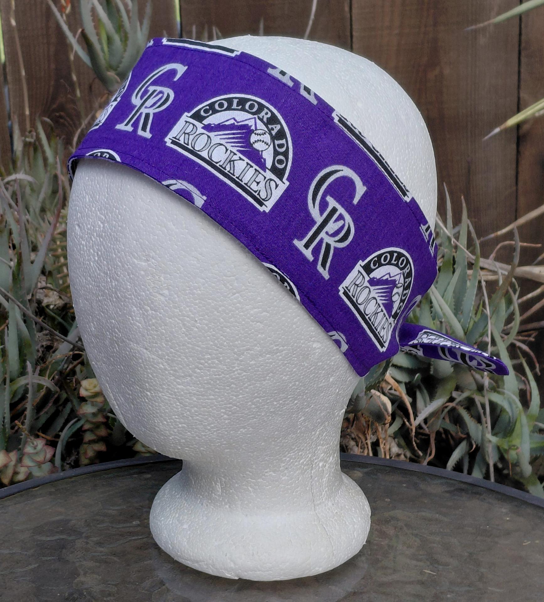 3” Wide Colorado Rockies Headband, handmade, hair wrap, hair tie, head wrap, pin up style, bandana, retro style