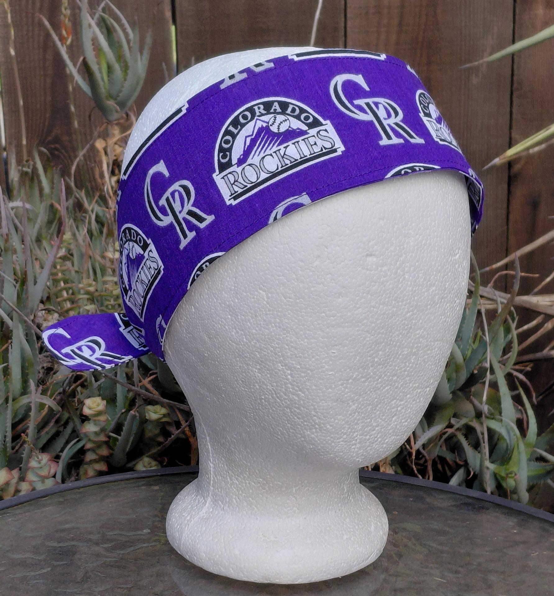 3” Wide Colorado Rockies Headband, handmade, hair wrap, hair tie, head wrap, pin up style, bandana, retro style