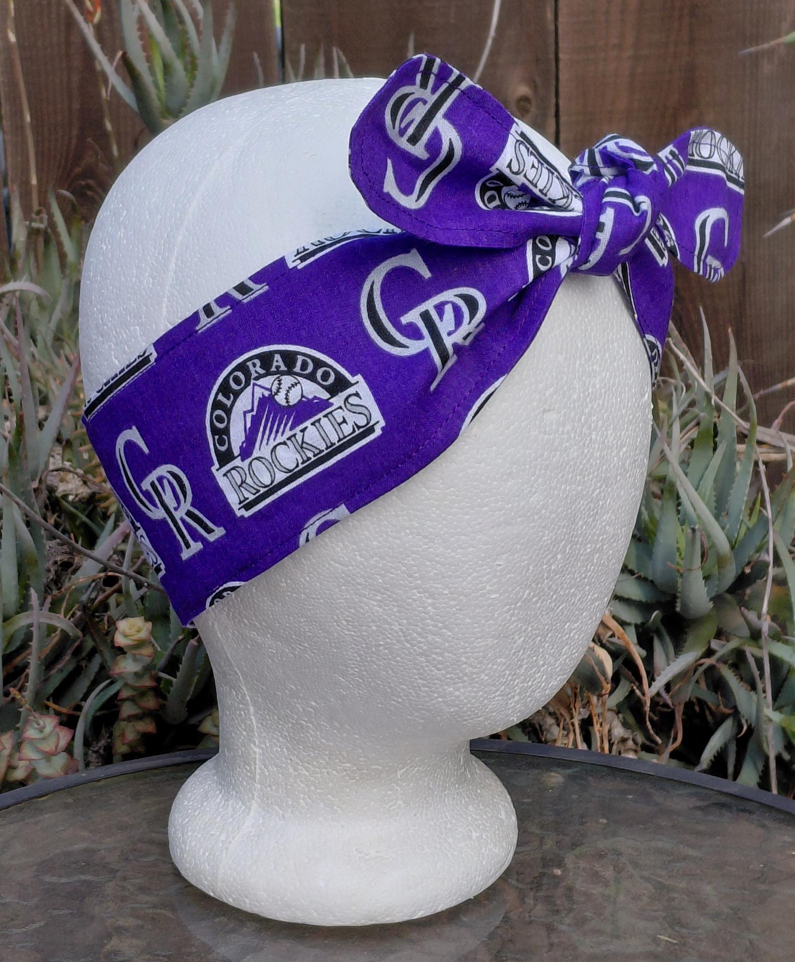 3” Wide Colorado Rockies Headband, handmade, hair wrap, hair tie, head wrap, pin up style, bandana, retro style