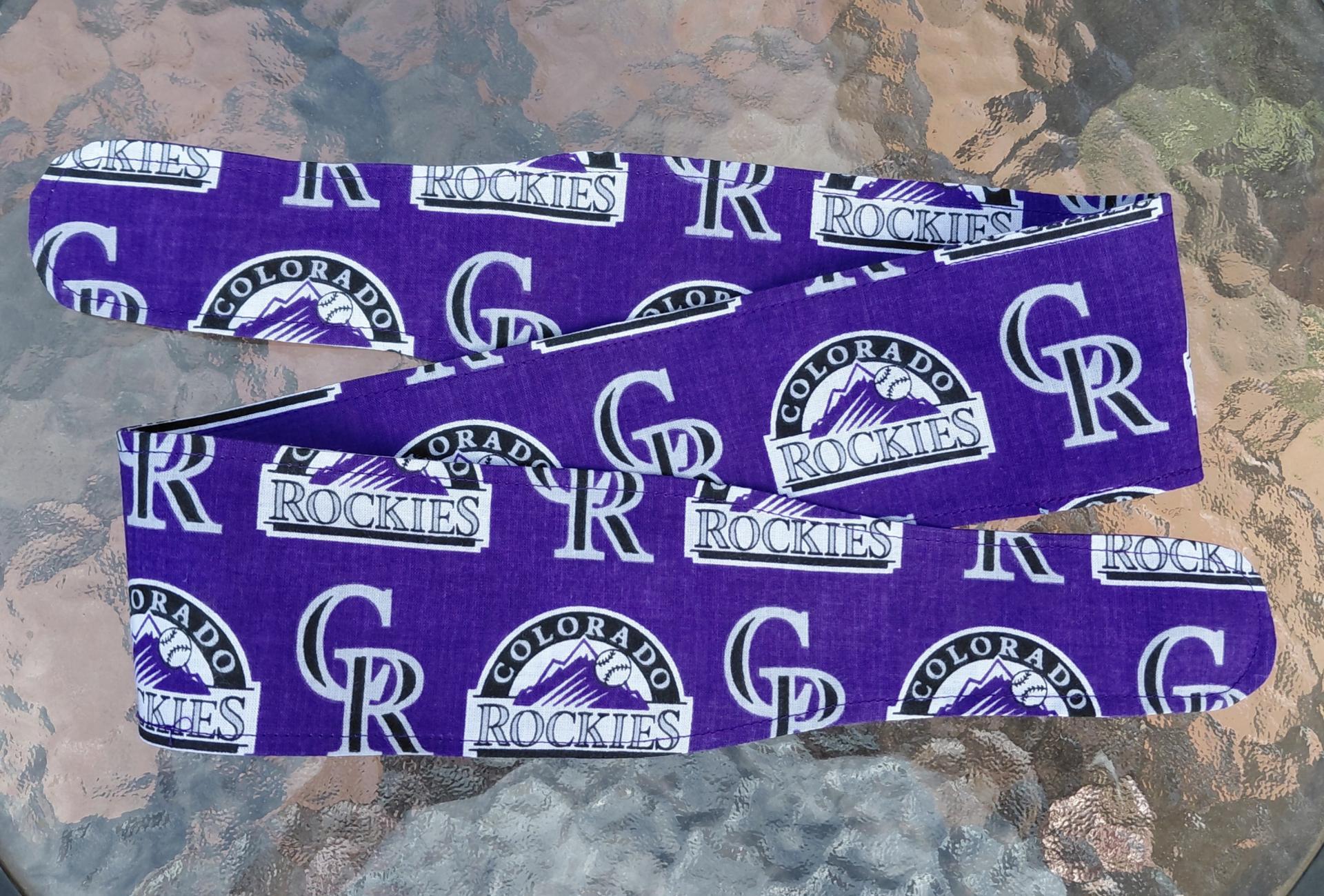 3” Wide Colorado Rockies Headband, handmade, hair wrap, hair tie, head wrap, pin up style, bandana, retro style
